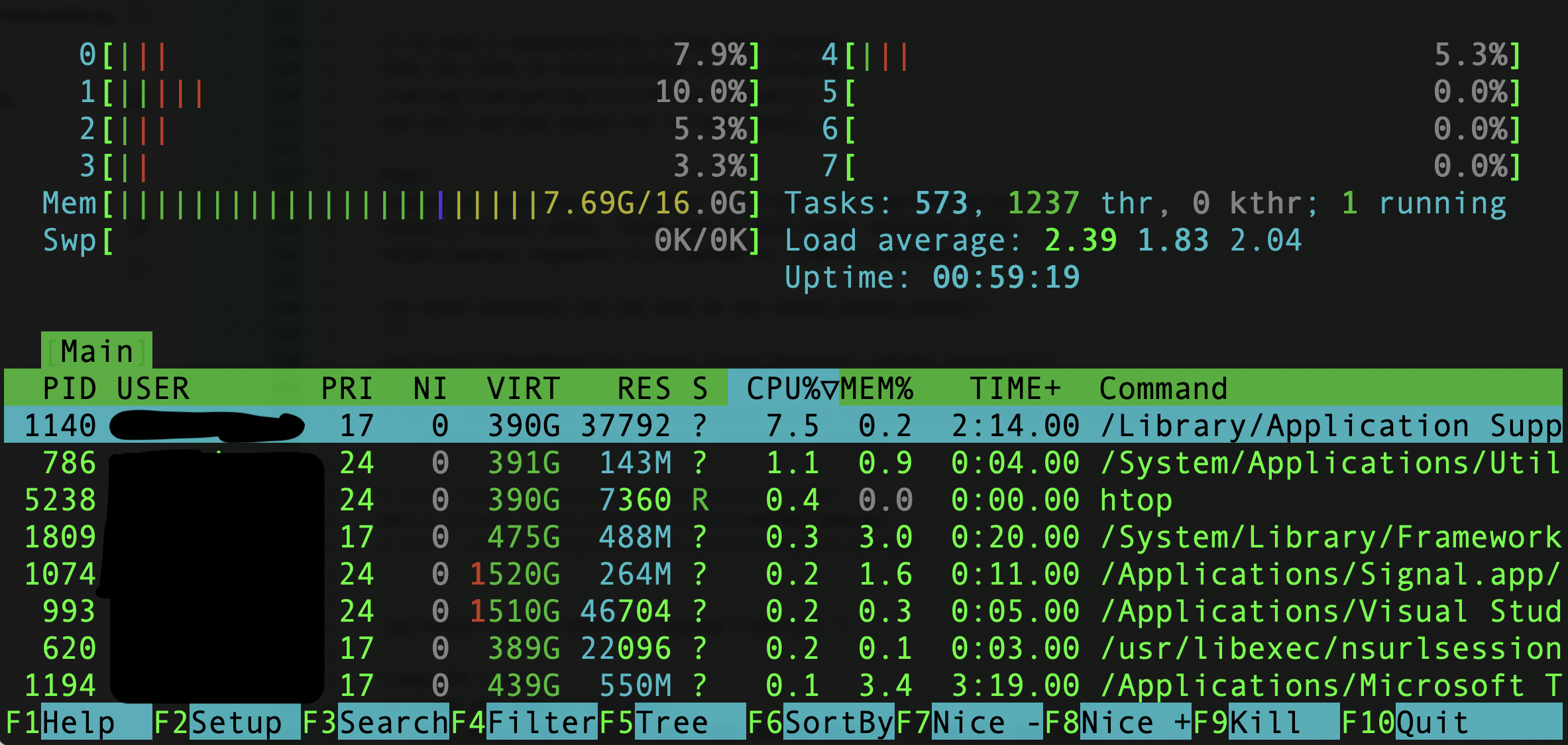 htop sceenshot