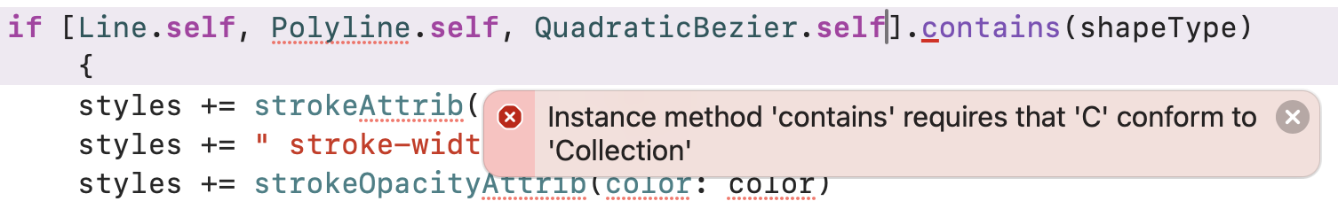 Swift cannot get that literal array is a collection